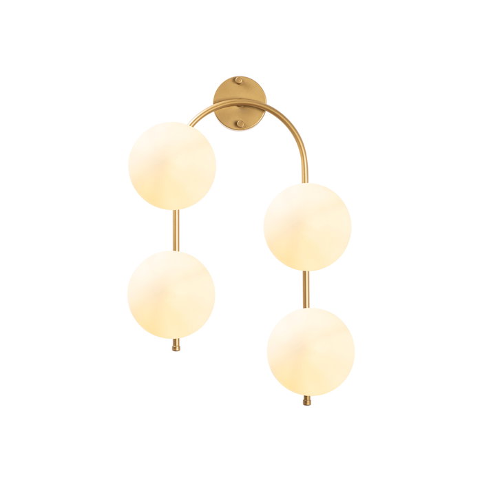 Opviq Jewel - 10605 Lámpara de pared dorada con tapa de cristal